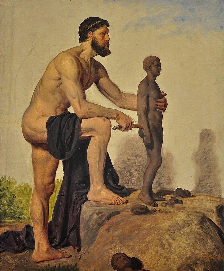 Prometheus Creating Man in Clay by Constantin Hansen