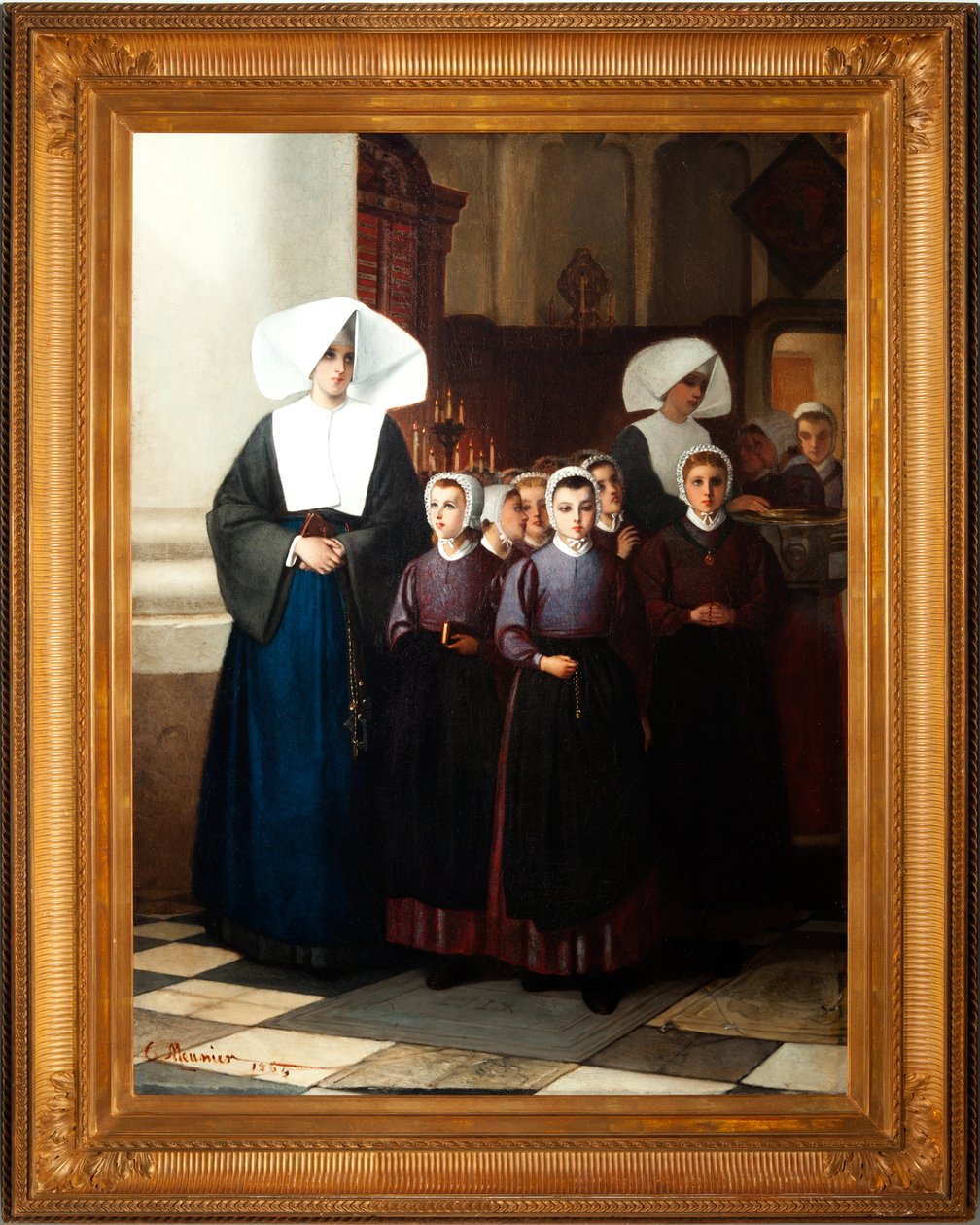 The Orphans (Detail) by Constantin Emile Meunier