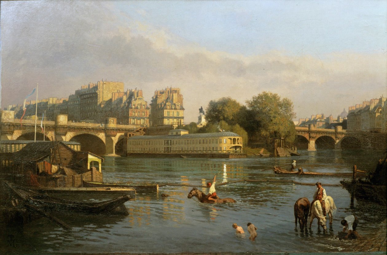 Pont Neuf and Ile de la Cite, Paris by Constantin Emile Meunier