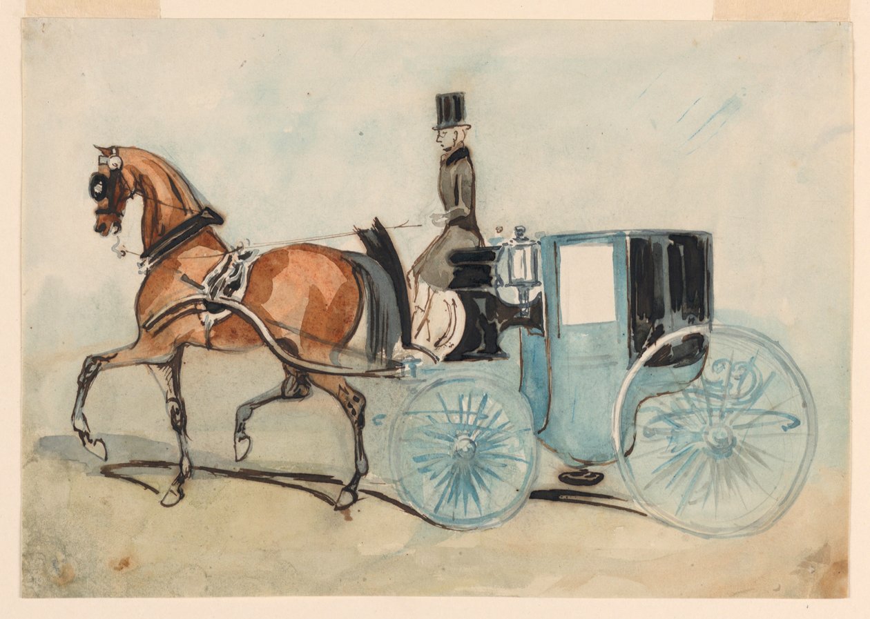 The Blue Brougham by Constantin Guys