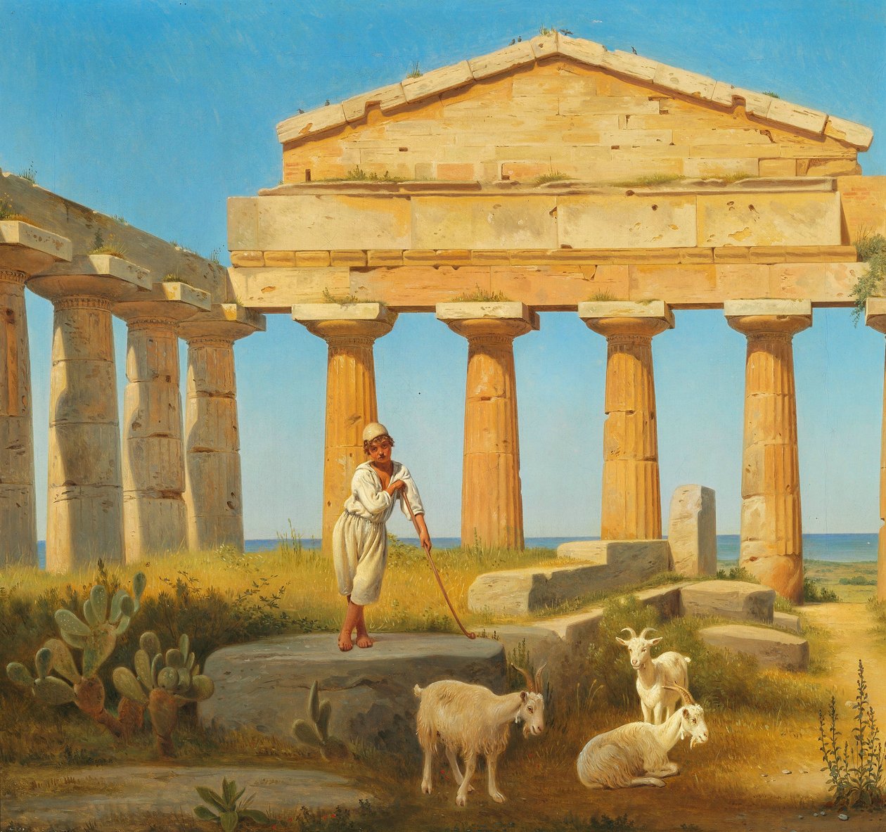 The Temple of Ceres at Paestum by Constantin Hansen