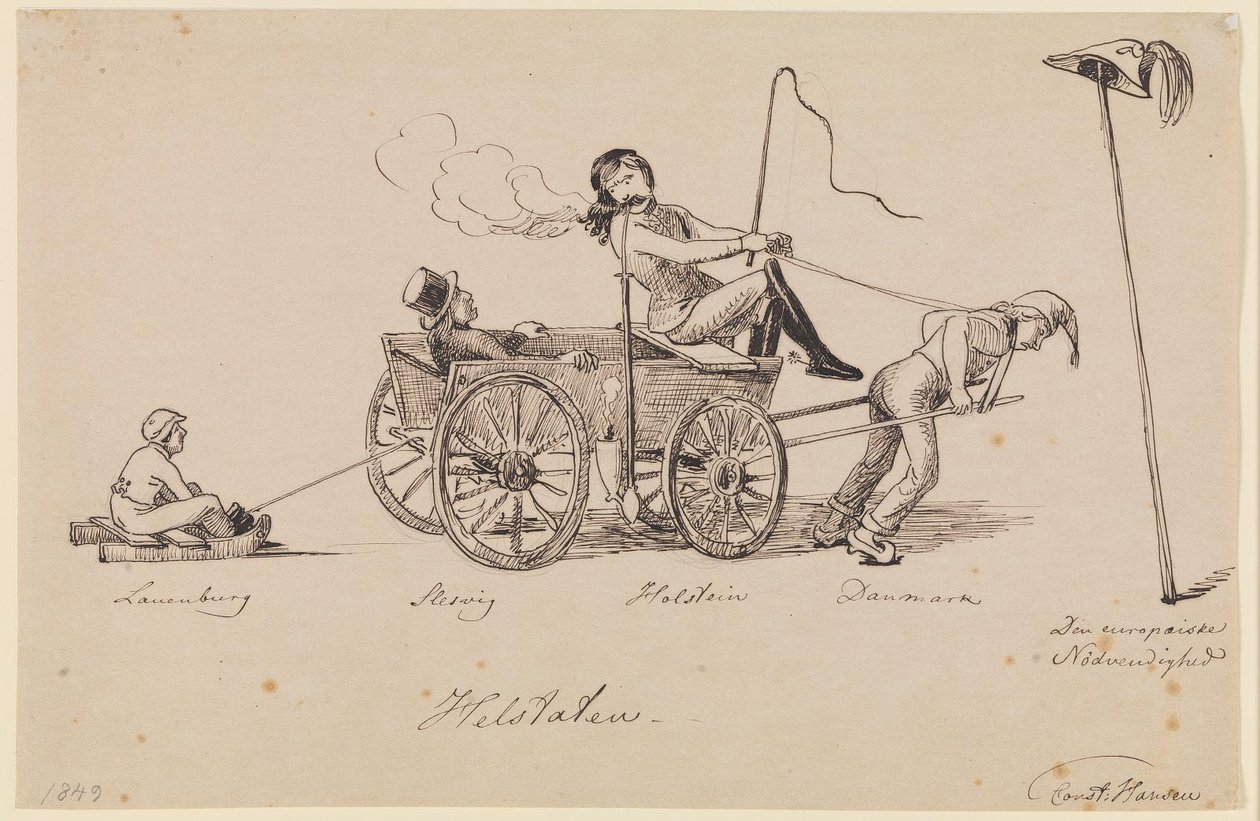 The Whole State. Political Satirical Sheet by Constantin Hansen
