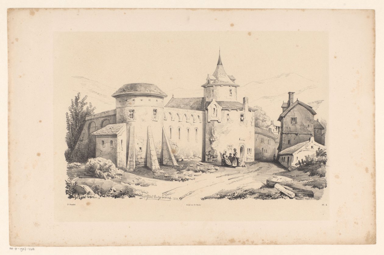Fort in Village by Constantinus Cornelis Huysmans