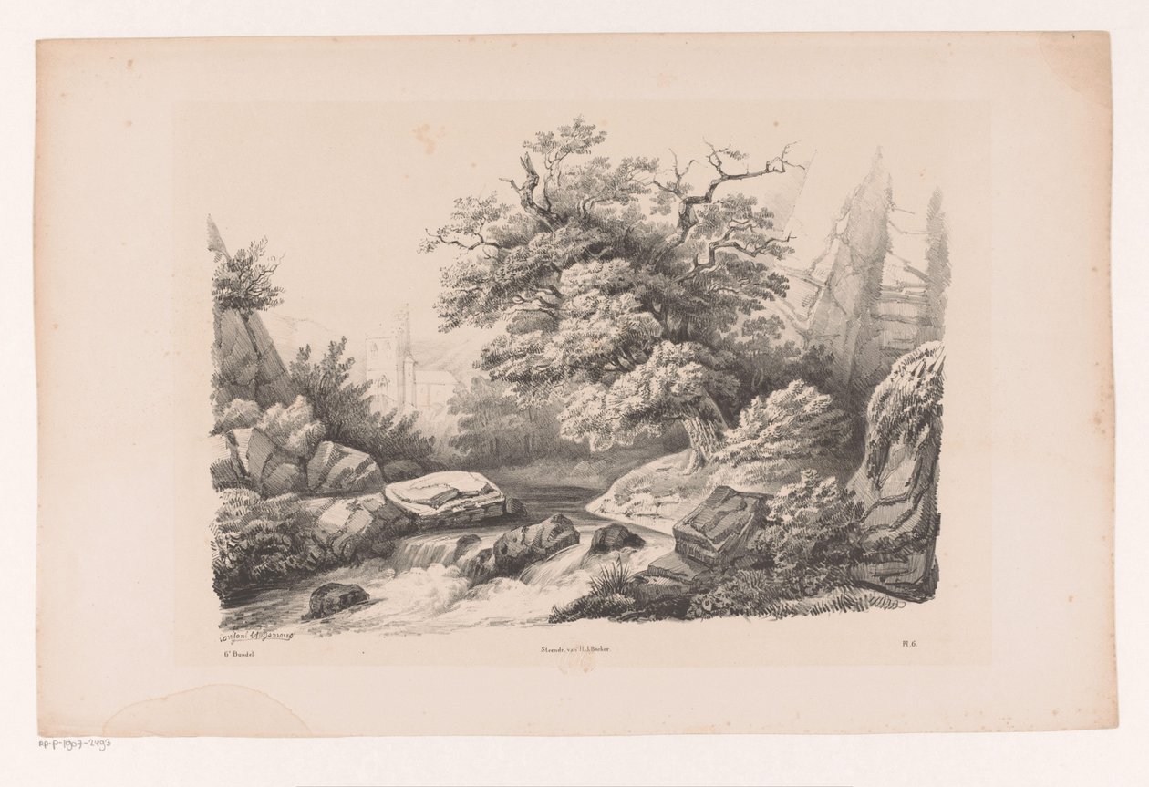 Rocky Landscape with Stream by Constantinus Cornelis Huysmans
