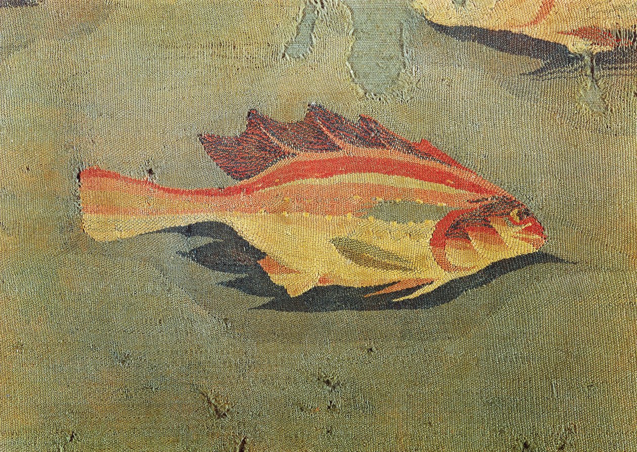 Detail of a fish from a tapestry, from Antinoe, 2nd-3rd century by Coptic