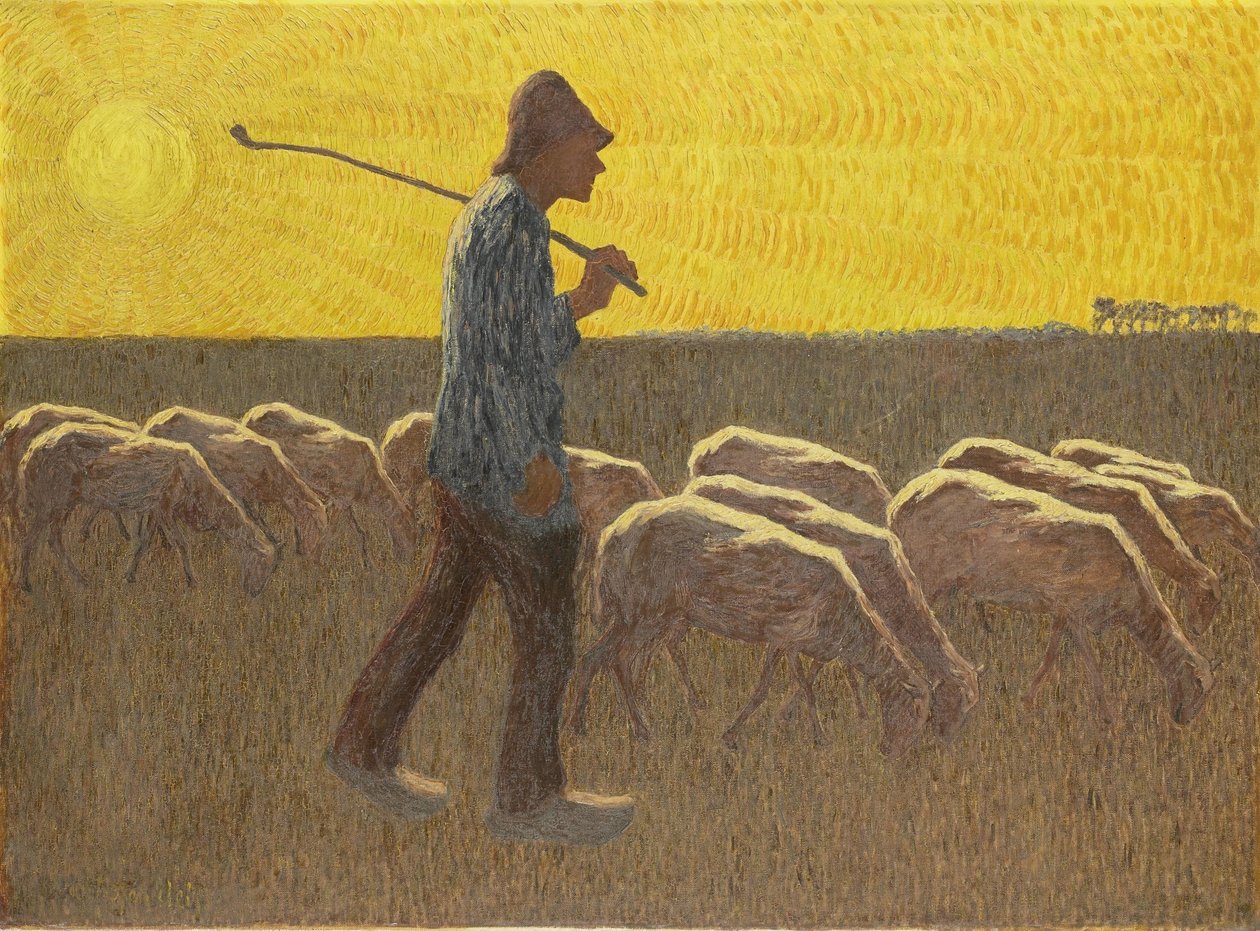 Shepherd with Sheep by Cornelis Albert van Assendelft