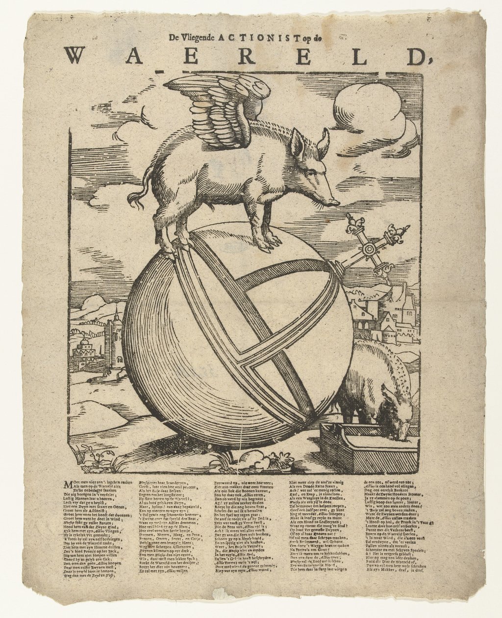 The Winged Pig on the World by Cornelis Anthonisz.