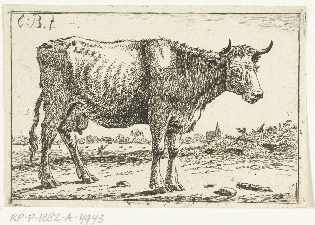 Landscape with Cow by Cornelis  Bisschop