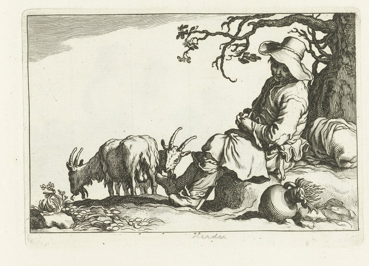 Goatherd by Cornelis Bloemaert (II)