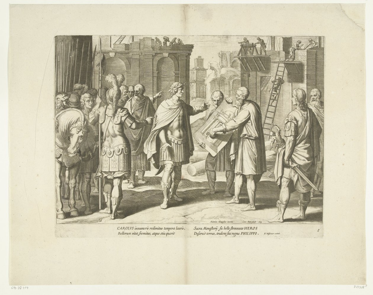 Charles V Orders the Construction of a Monastery, 1555, No. 8 (Scenes from the Life of Charles V) by Cornelis Boel