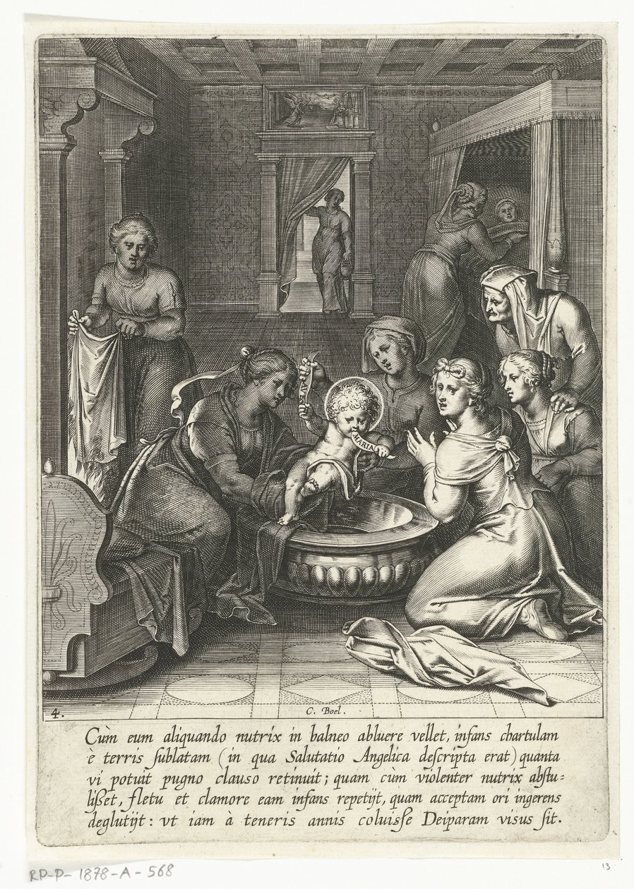 Thomas Eats a Paper with Ave Maria (The Life of Saint Thomas Aquinas) by Cornelis Boel