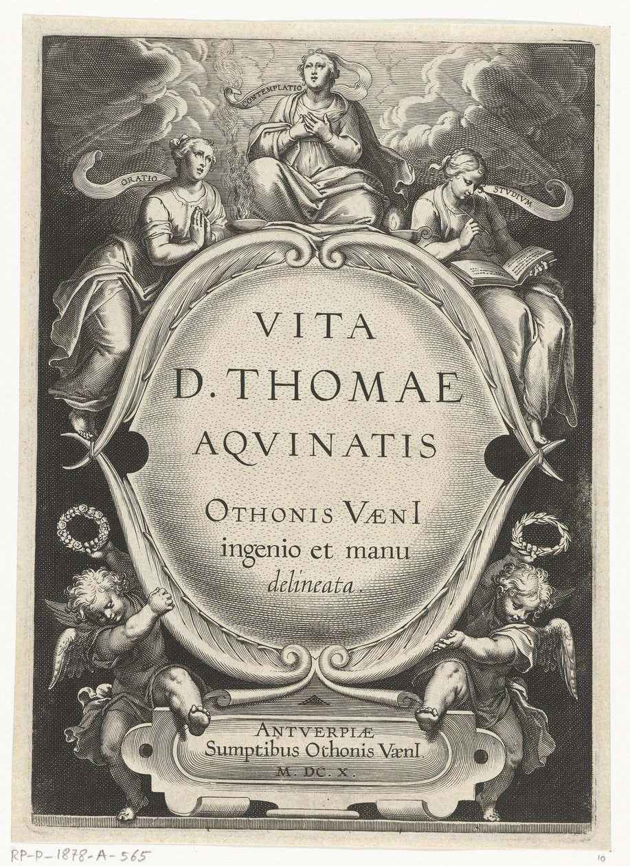 Title Page for: Otto van Veen, Vita D. Thomae Aqvinatis, Antwerp, 1610 (The Life of Saint Thomas Aquinas) by Cornelis Boel