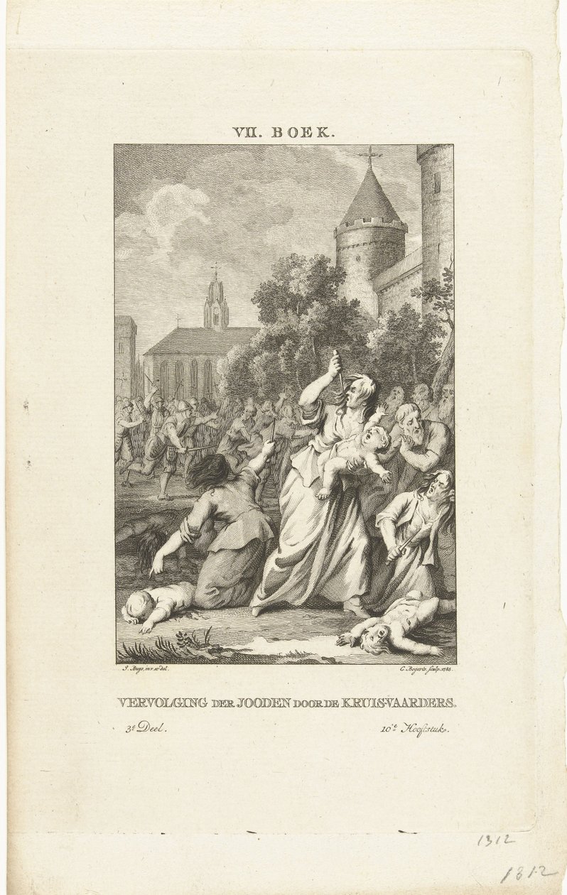 Persecution of the Jews by the crusaders, 1784 by Cornelis Bogerts