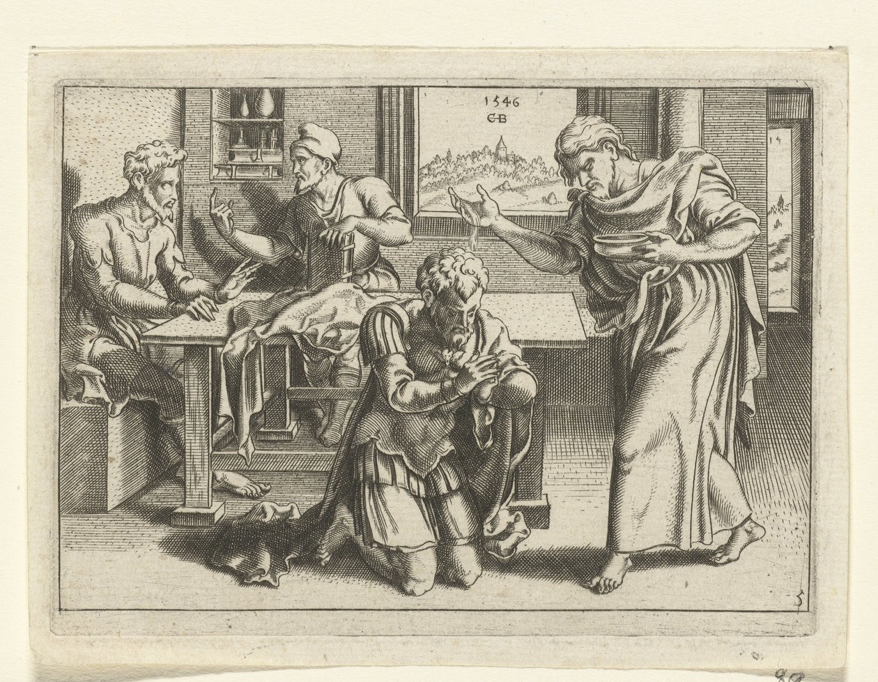 Ananias Baptizes Paul (The Life of Paul) by Cornelis Bos