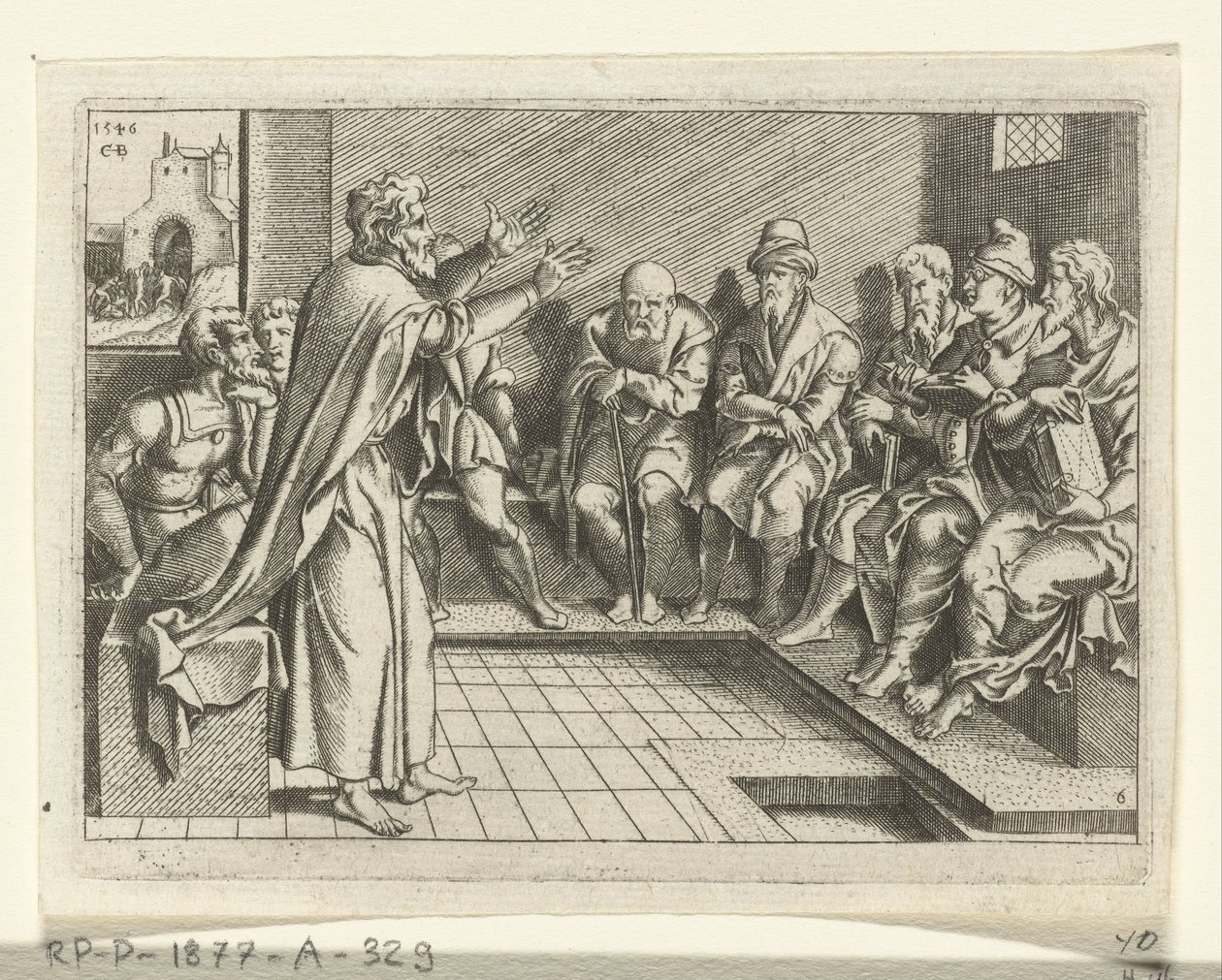 Paul Preaching in the Synagogue (The Life of Paul) by Cornelis Bos