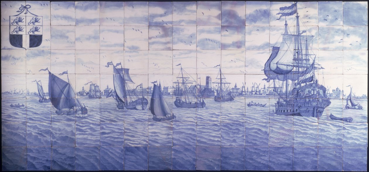 A Panoramic View of the Harbour of Rotterdam, c.1700 by Cornelis Boumeester