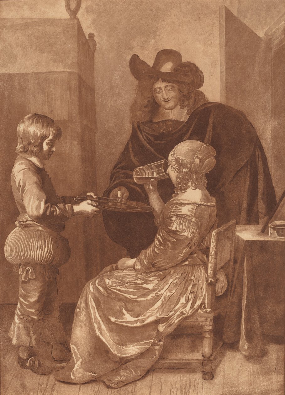 Cavalier and Lady with a Page by Cornelis Brouwer