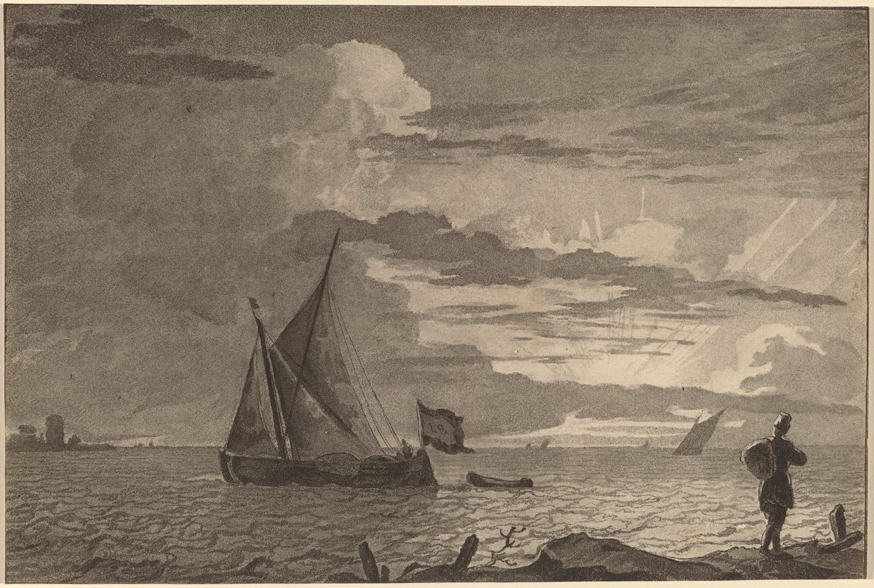 Fisherman with Pack over His Shoulder, 1779, published 1781 by Cornelis Brouwer