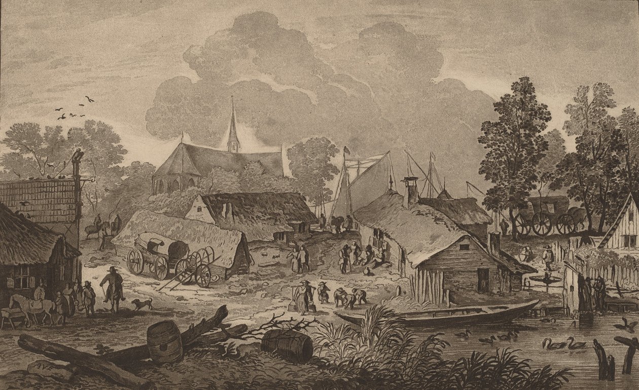 Village with Pond, c. 1782 by Cornelis Brouwer