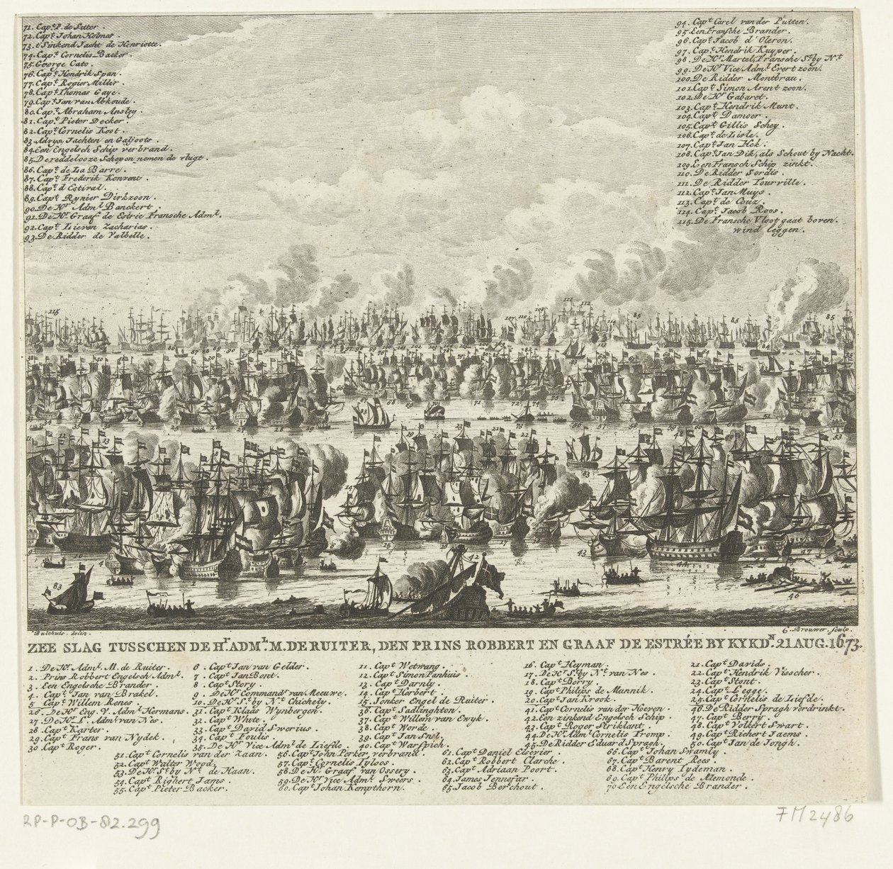 Naval Battle at Kijkduin, 1673 by Cornelis Brouwer