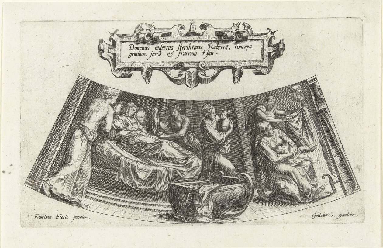The Birth of Jacob and Esau, The History of Jacob (series title) by Cornelis Cort
