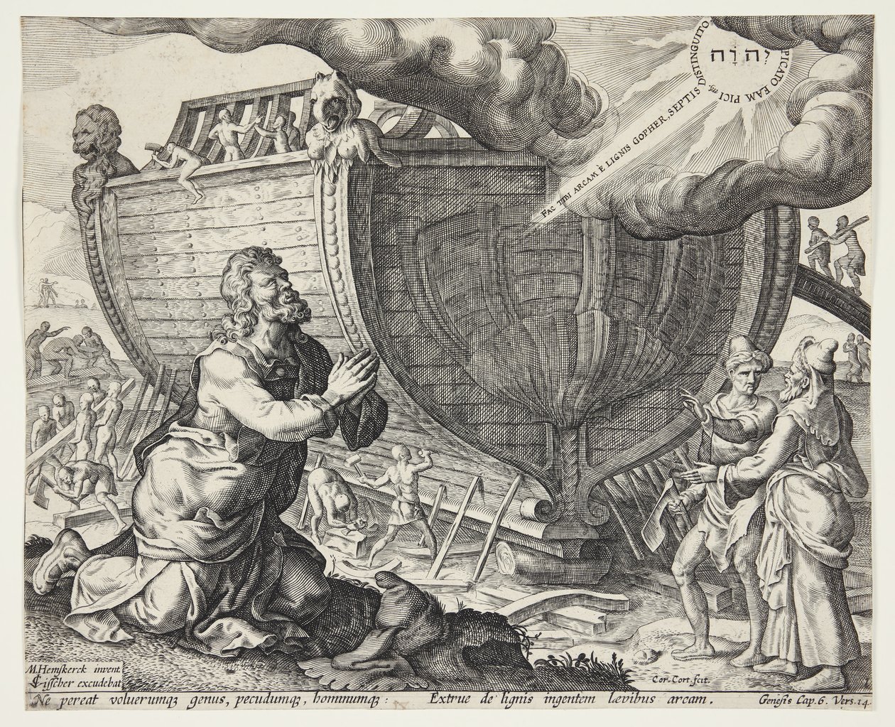 God Instructing Noah to Build the Ark by Cornelis Cort