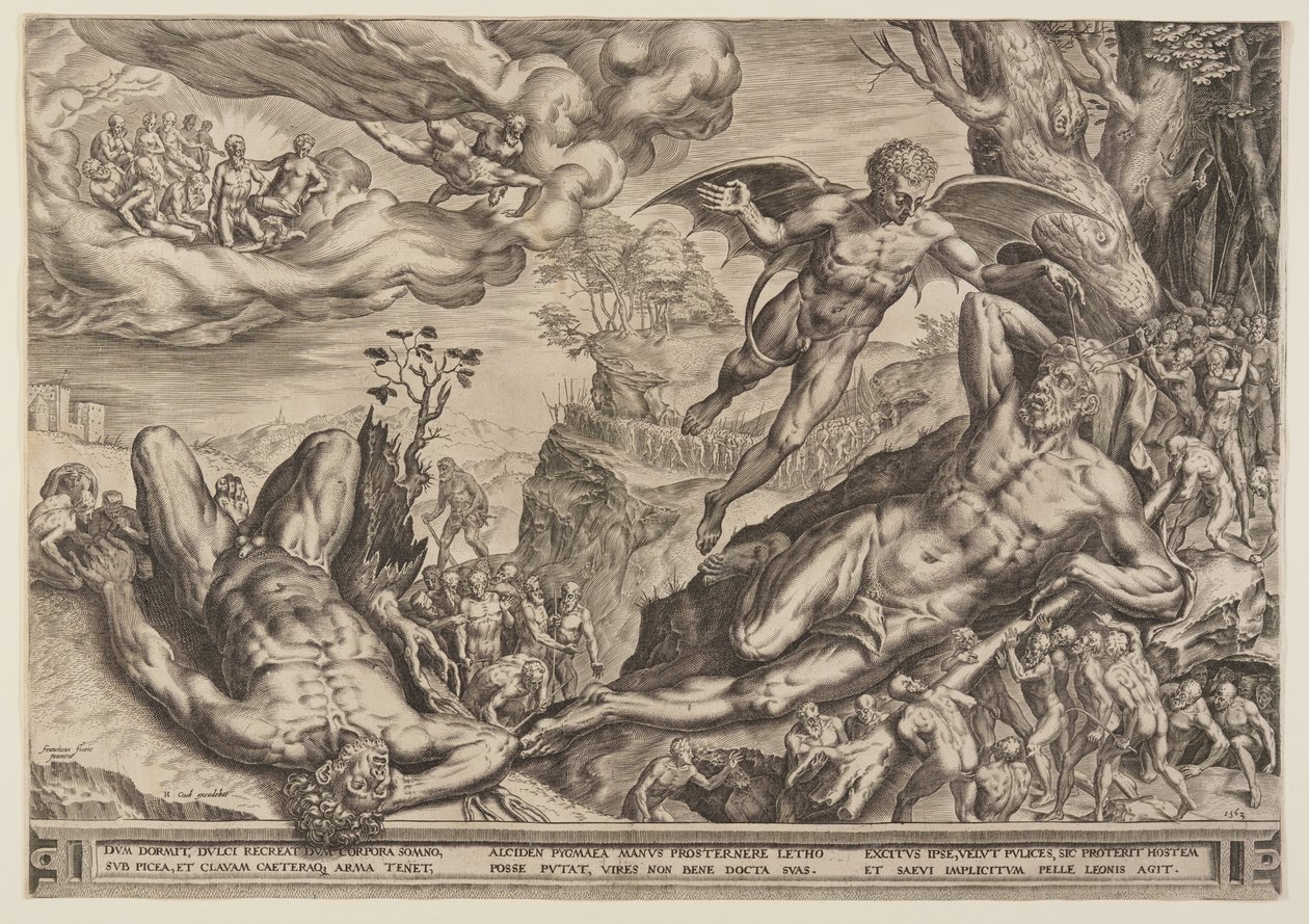 Hercules Besieged by Pygmies by Cornelis Cort