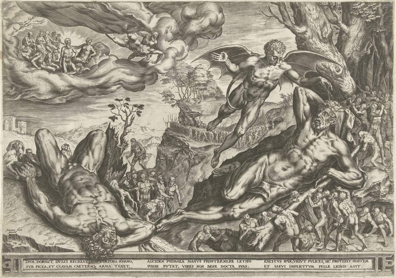 Hercules and the Pygmies by Cornelis Cort