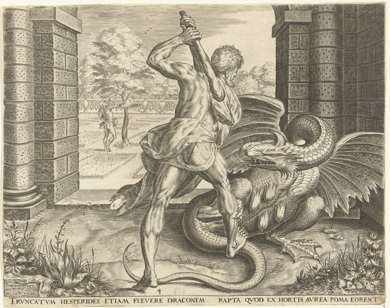 Hercules Steals the Golden Apples of the Hesperides by Cornelis Cort