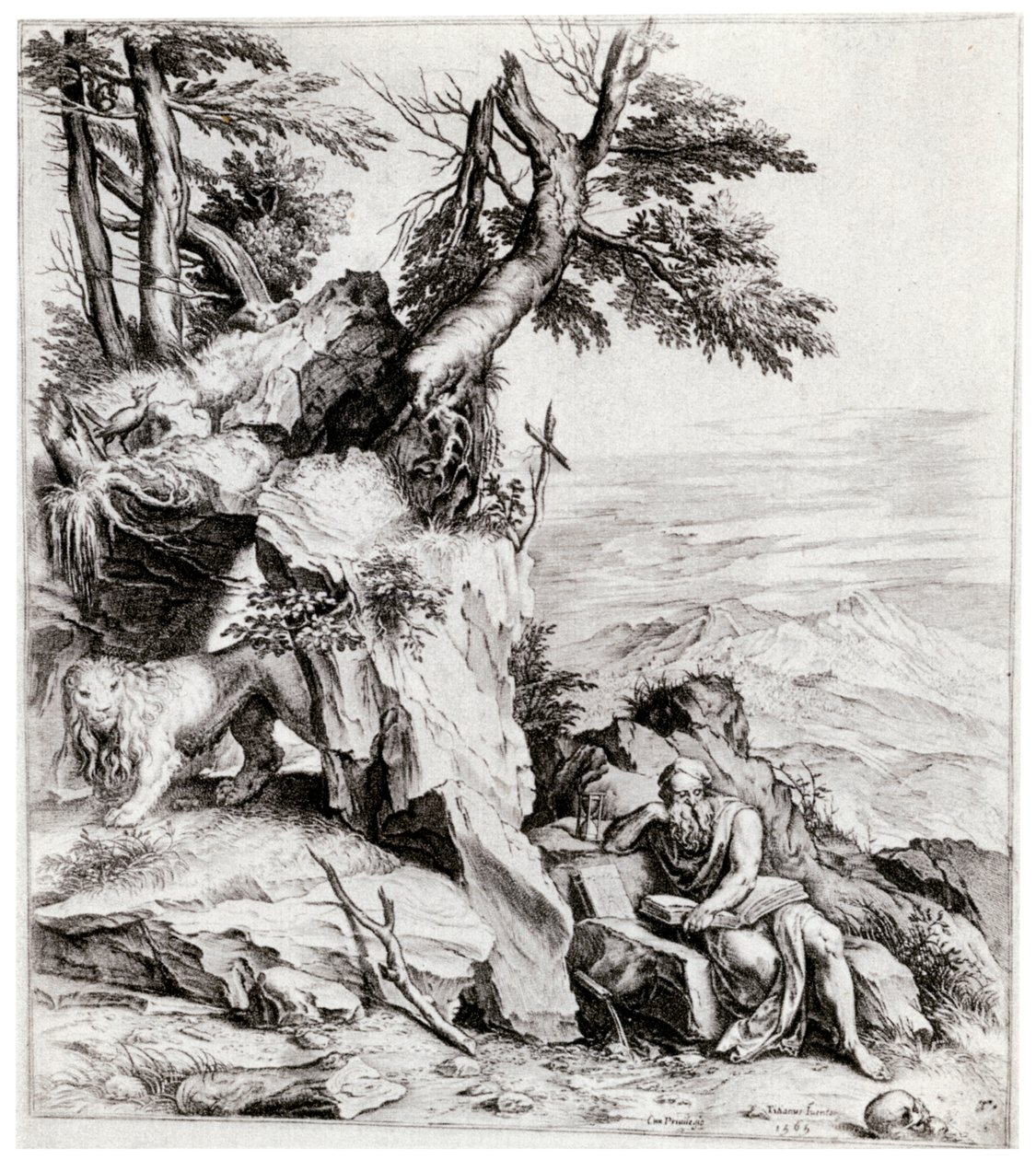 Landscape with St Jerome by Cornelis Cort