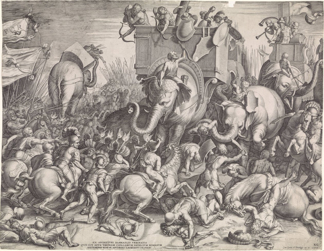 Battle of Zama between Scipio and Hannibal by Cornelis Cort