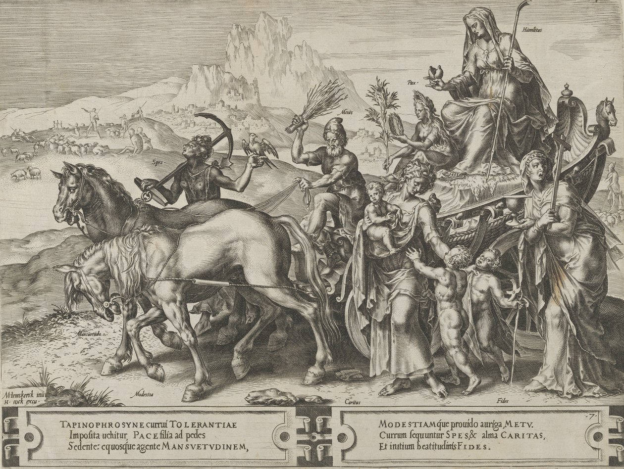 The Triumph of Humility, from The Cycle of the Vicissitudes of Human Affairs, plate 7 by Cornelis Cort