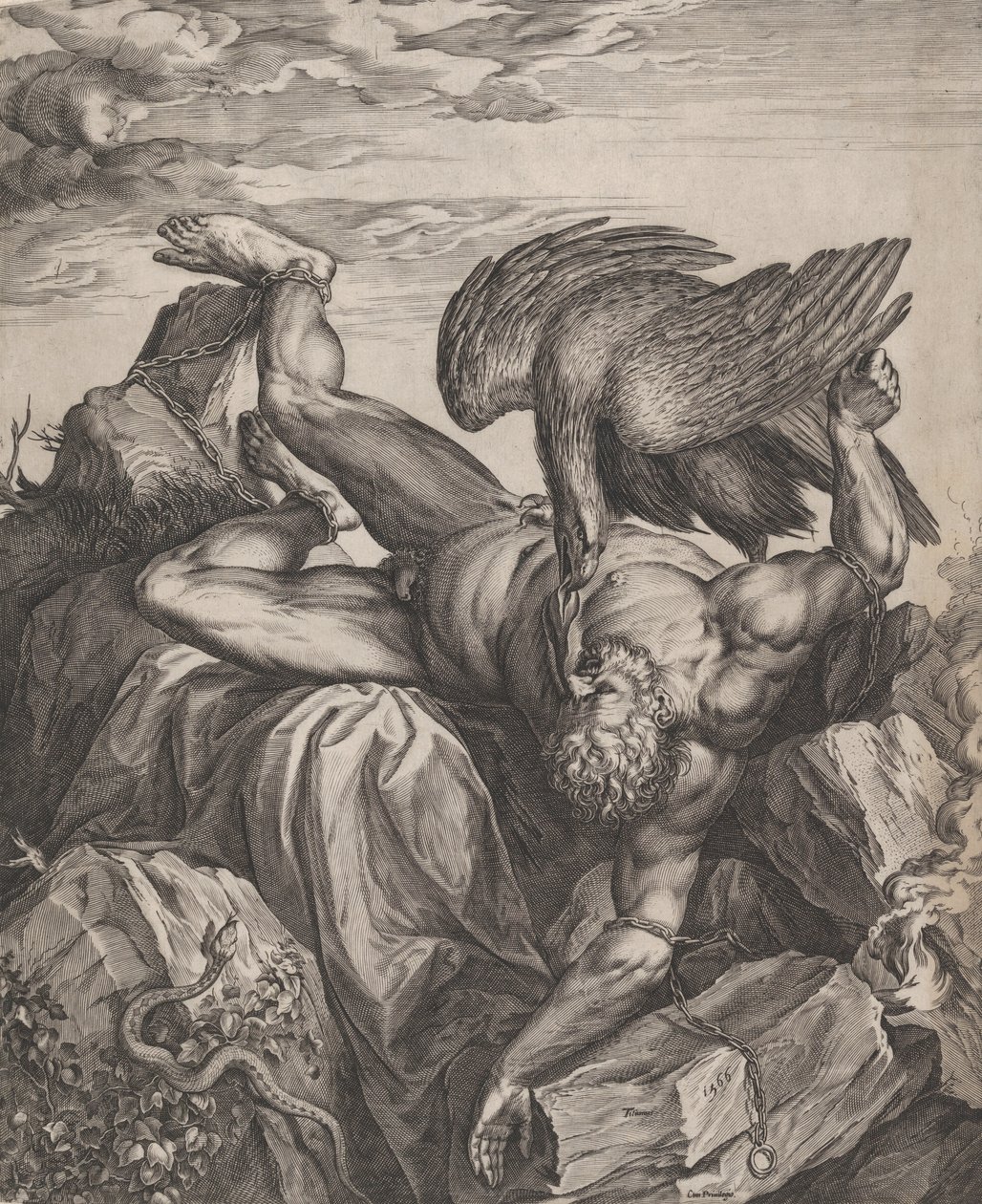 Tityus Punished in Hell by Cornelis Cort