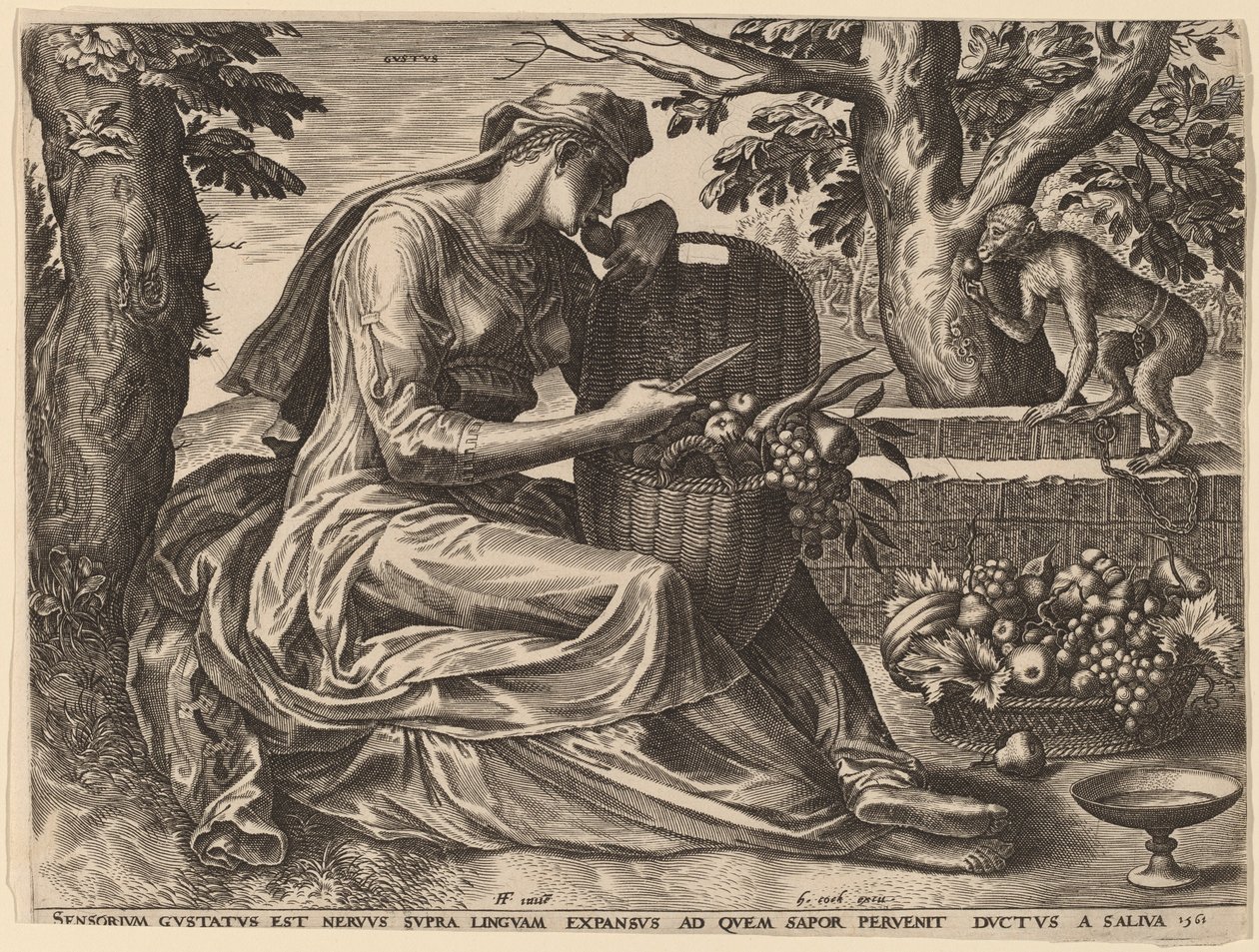 Gustus by Cornelis Cort after Frans Floris I