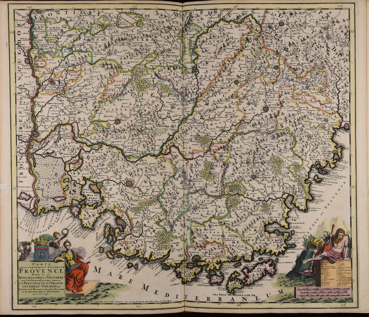 County and General Government of Provence: Divided into its Seneschalships and Vigueries with Adjacent Lands including the Principality of Orange and the Comtat Venaissin by Cornelis Danckerts