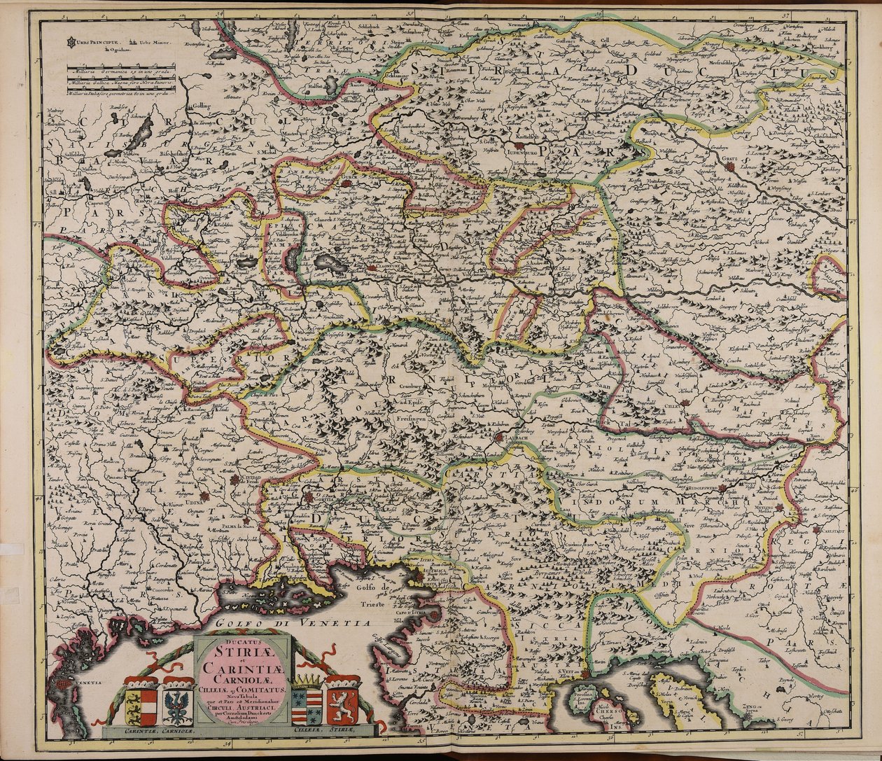 Map of the Duchy of Styria, Carinthia, Carniola, and County of Cilli
