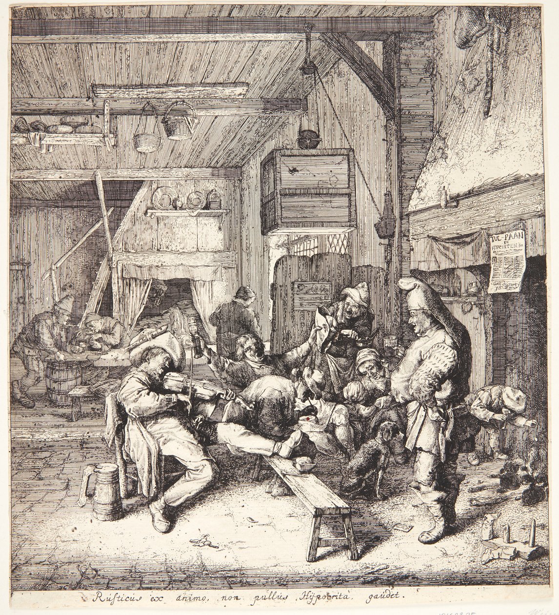 Fiddler in a Tavern by Cornelis Dusart