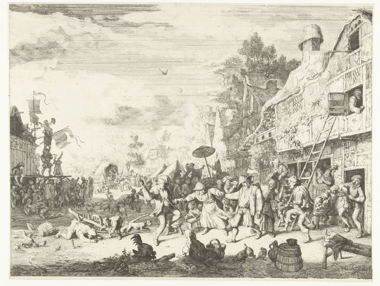 Large Village Fair by Cornelis Dusart