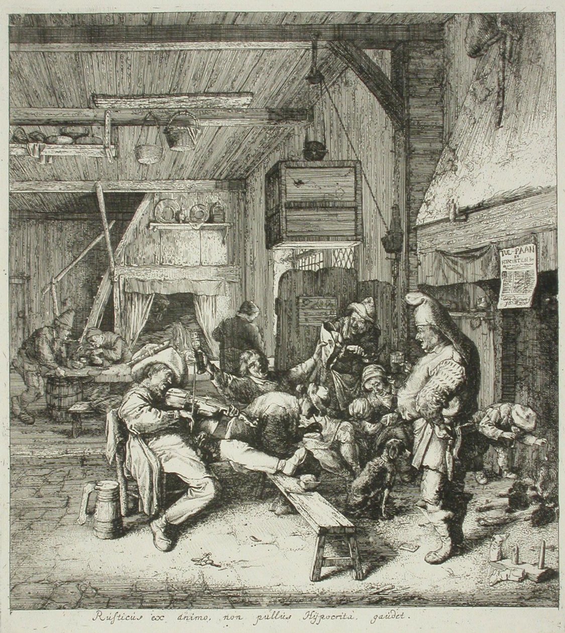 Violin Player in a Tavern by Cornelis Dusart