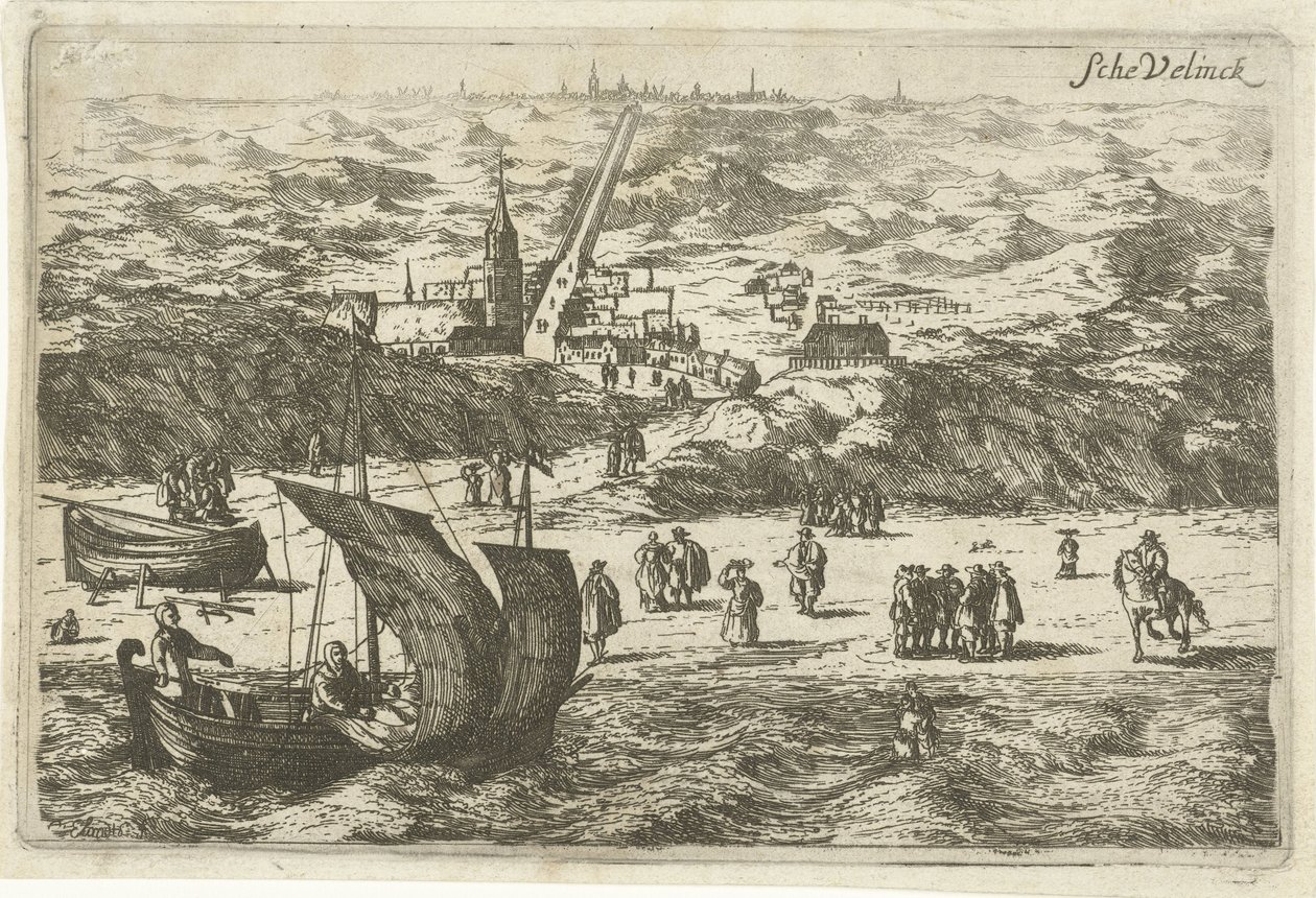View of Scheveningen from the Sea by Cornelis Elandts