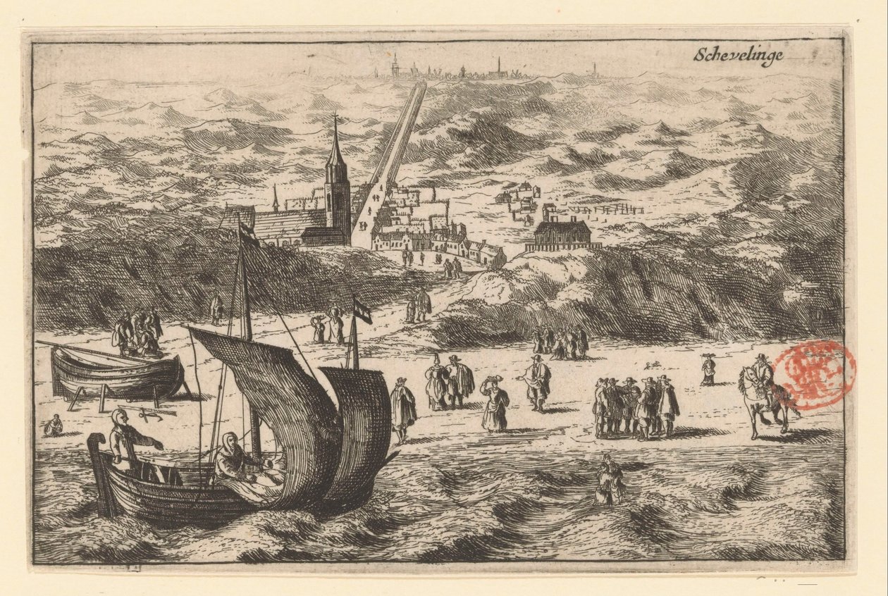 View of Scheveningen from the Sea by Cornelis Elandts
