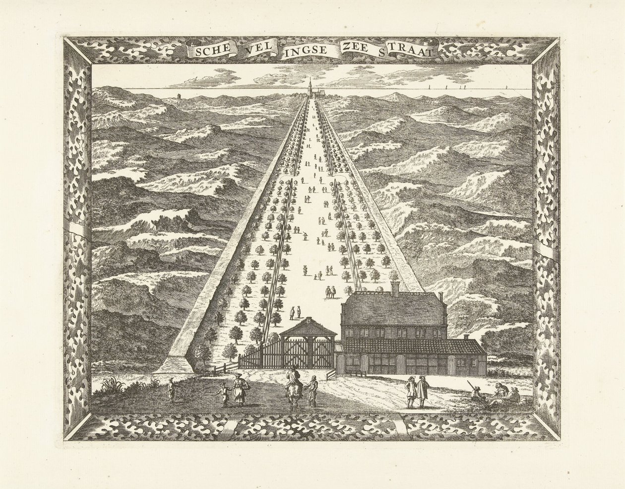 View of the Scheveningse Zeestraat (Scheveningseweg) by Cornelis Elandts