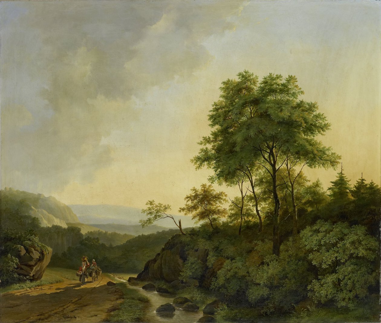 View in the Harz Mountains by Cornelis Francois Roos