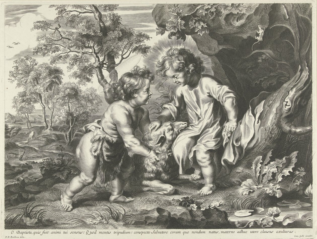 John the Baptist and Christ as Children by Cornelis Galle (I) (possibly)