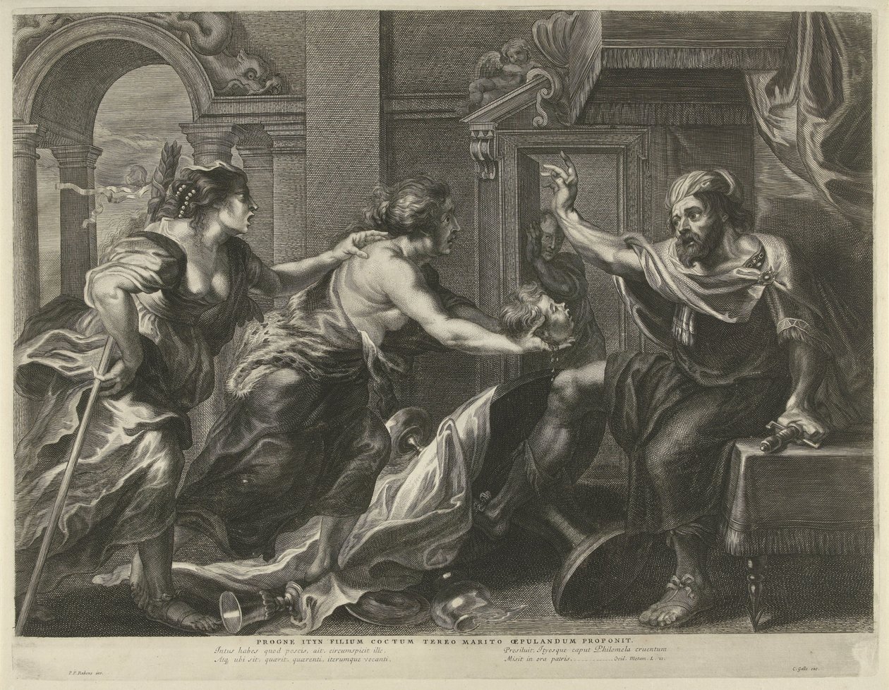 Procne Shows Tereus the Head of His Son Itys by Cornelis Galle (I)