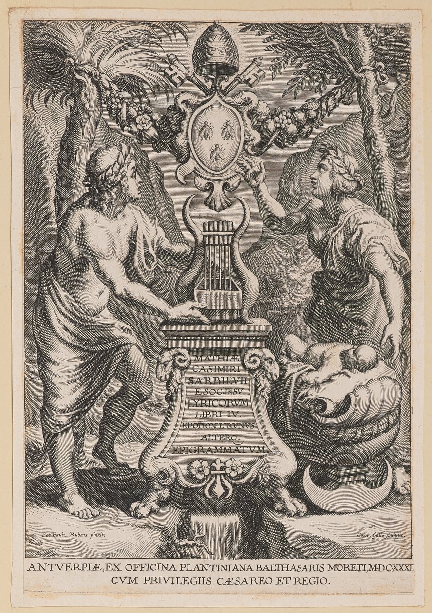 Title Page for M.C. Sarbievski, Lyricorum Libri IV by Cornelis Galle I after Sir Peter Paul Rubens