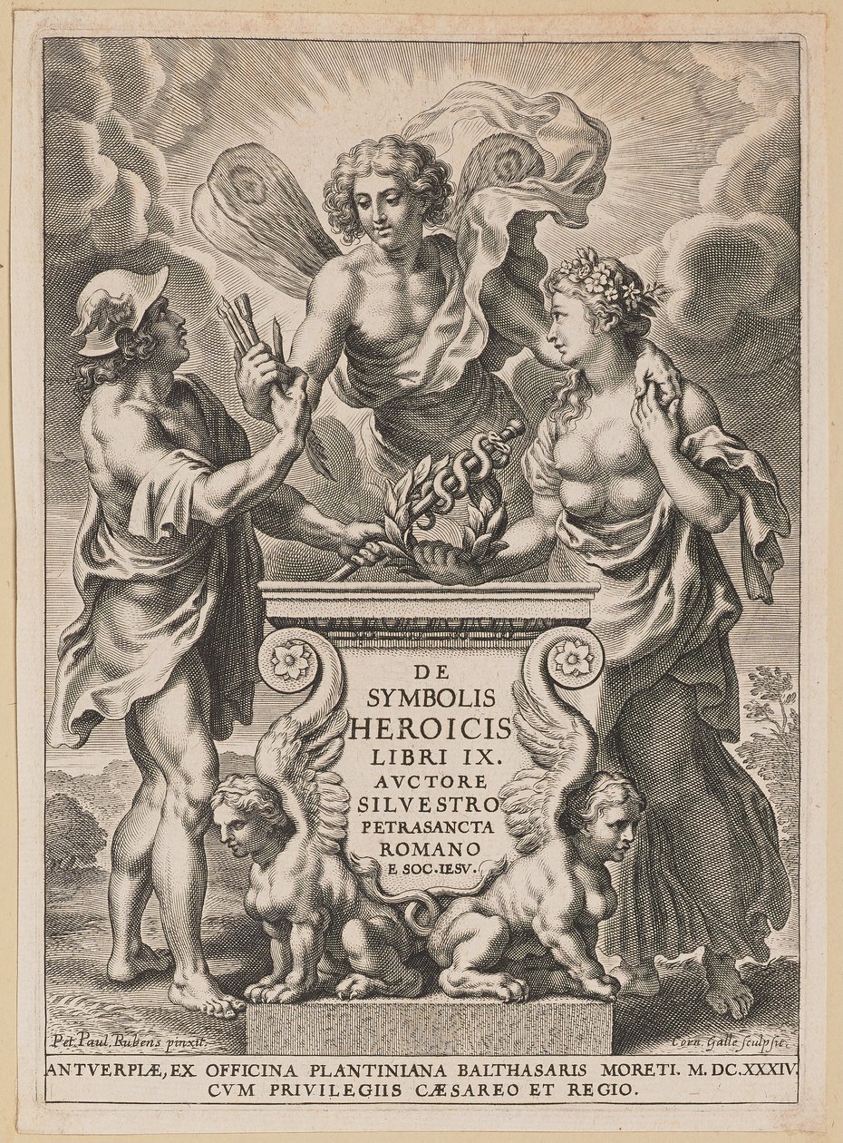 Title Page for Silvester Pietrasanta, De Symbolis Heroicis by Cornelis Galle I after Sir Peter Paul Rubens