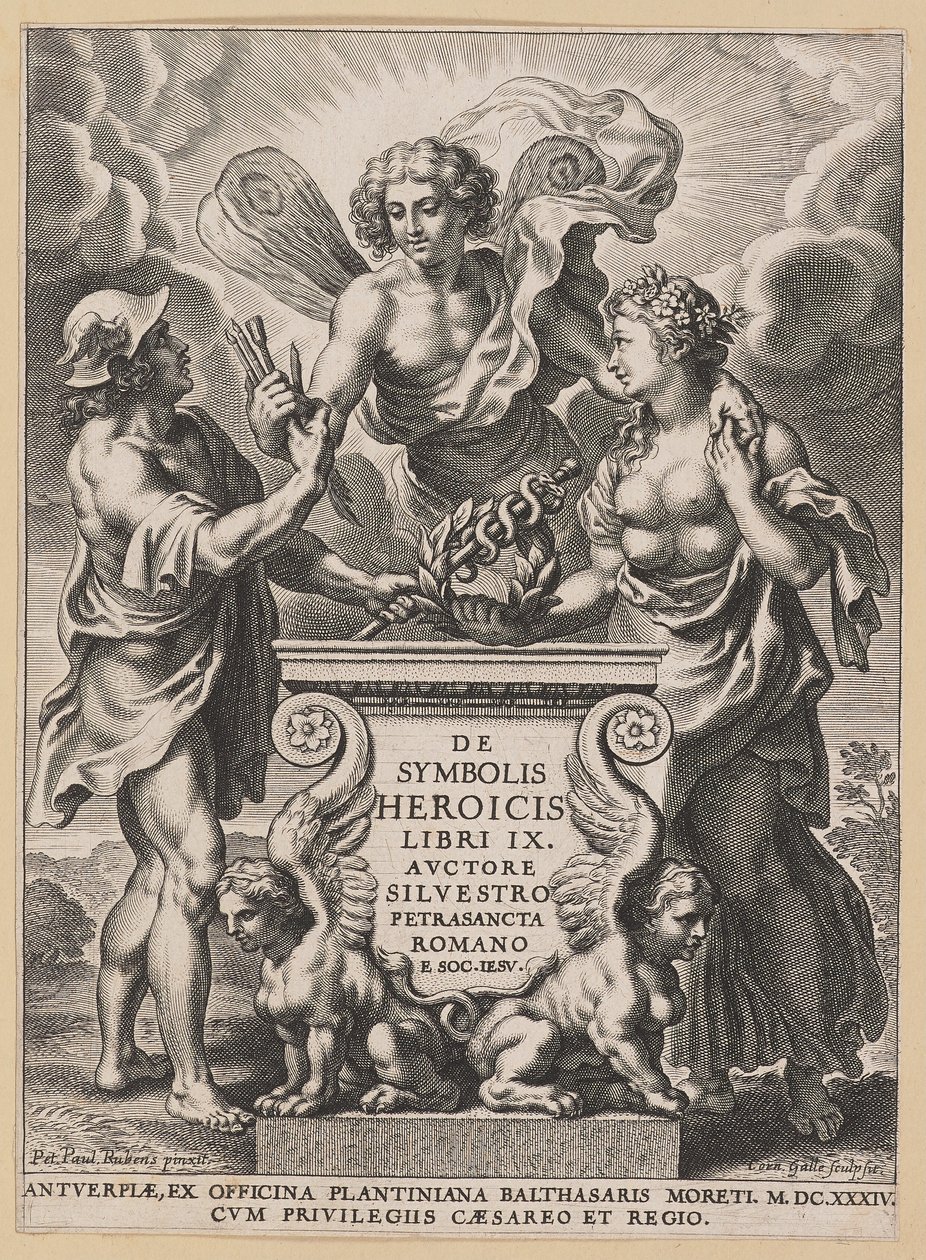 Title Page for Silvester Pietrasanta, De Symbolis Heroicis by Cornelis Galle I after Sir Peter Paul Rubens