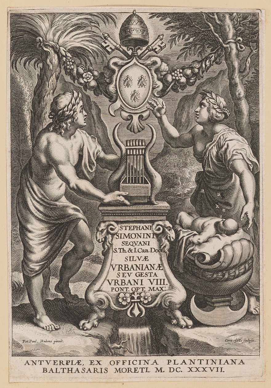 Title Page for Stephanus Simonini, Silvae Urbaninae by Cornelis Galle I after Sir Peter Paul Rubens