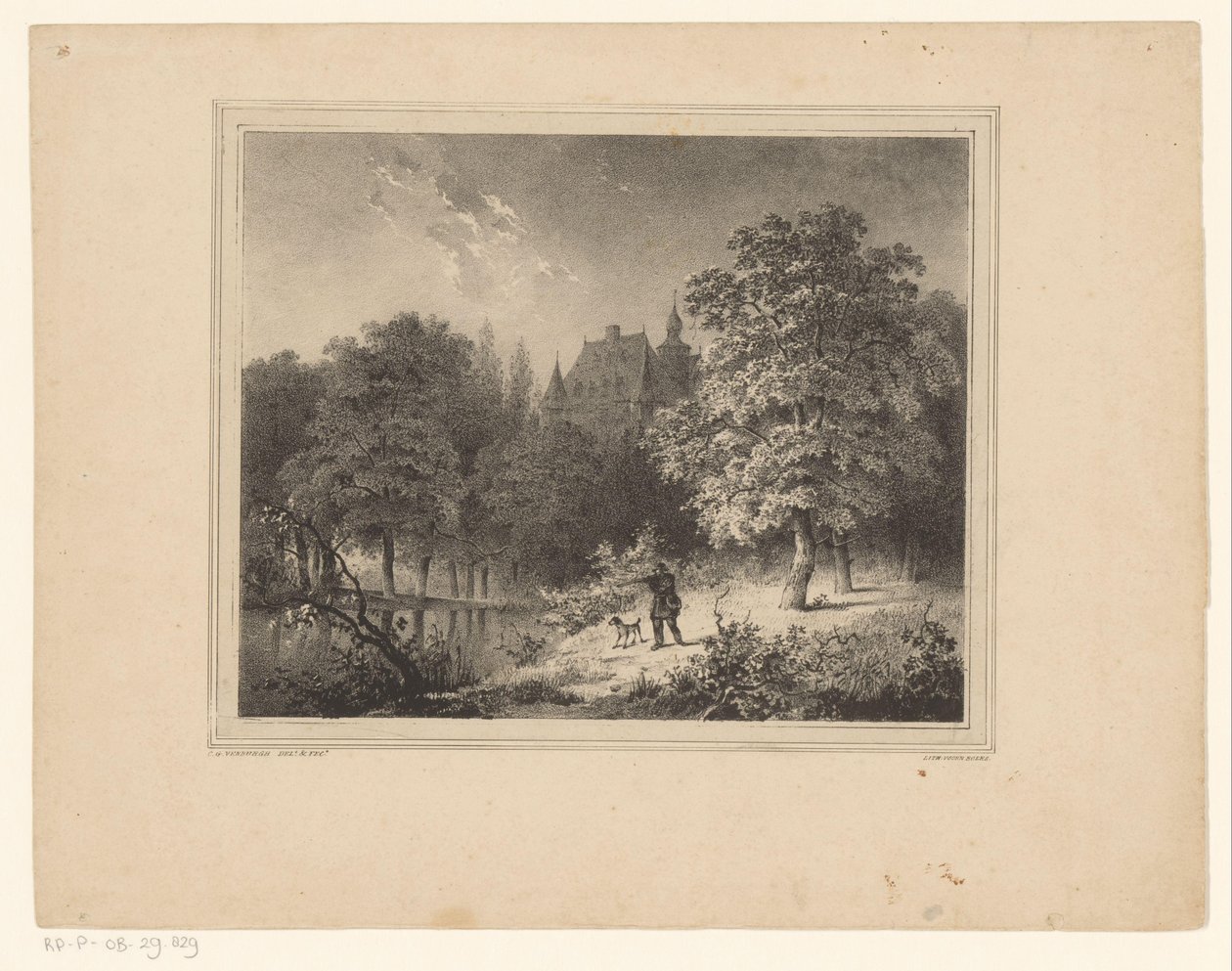 Hunter in a Forest by Cornelis Gerrit Verburgh